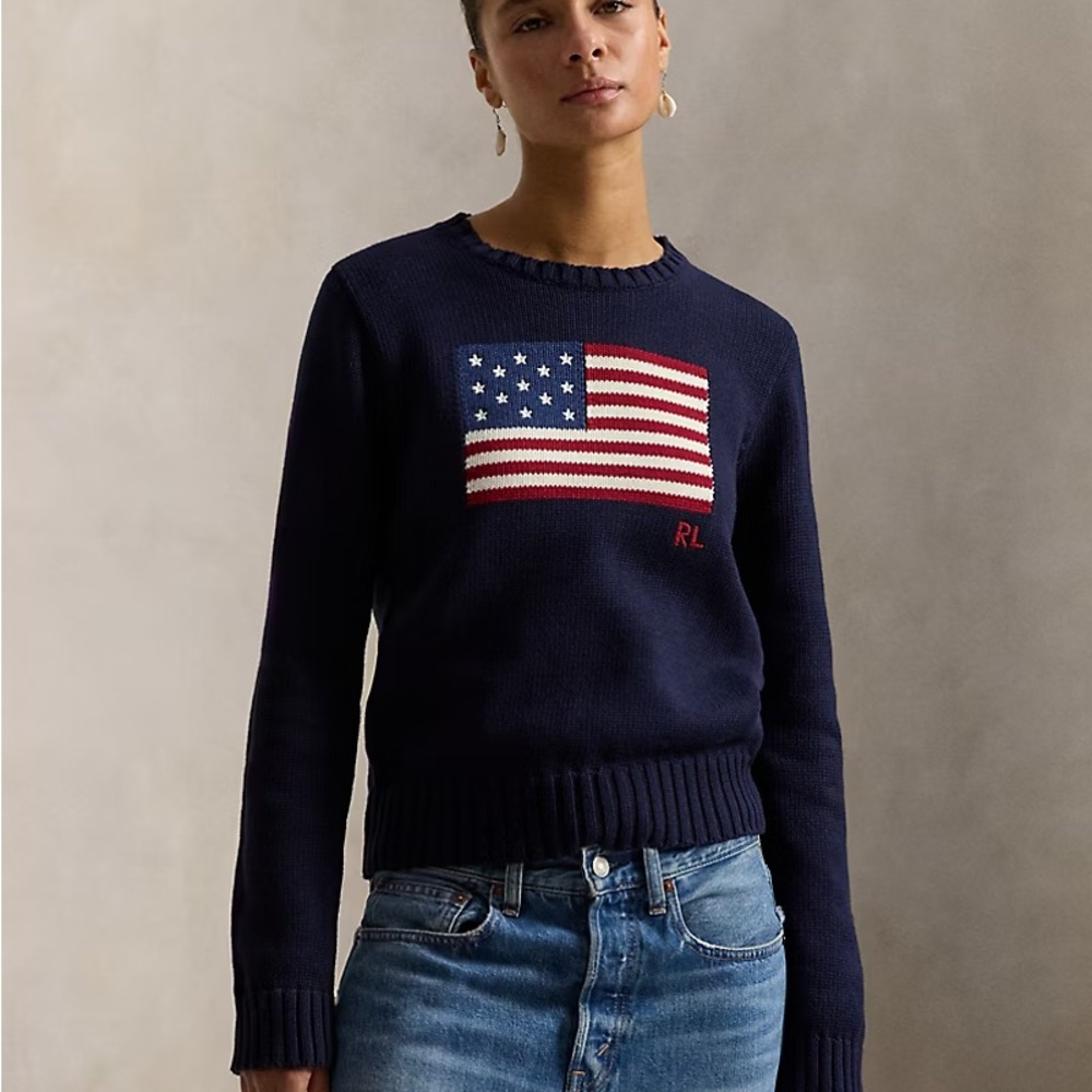 Ralph Lauren American Flag Sweater - Iconic Flag Sweater Navy